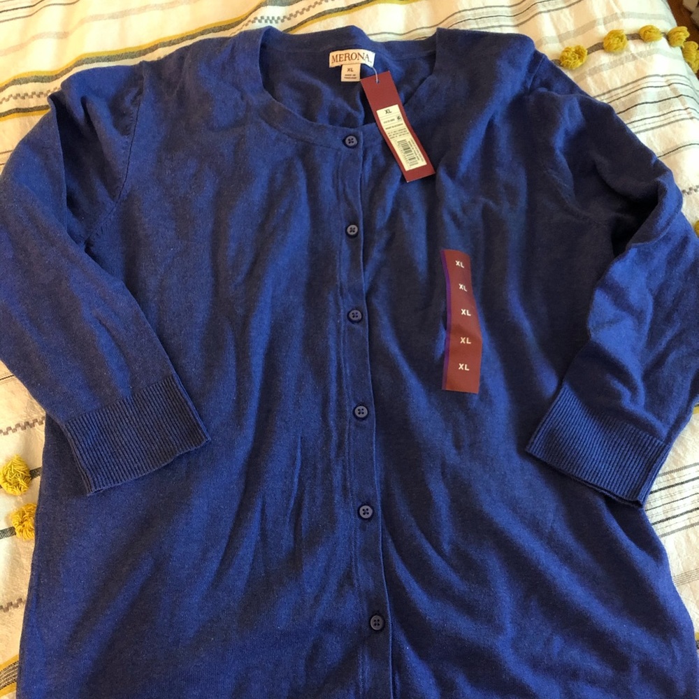 Cobalt blue 3/4 length cardigan